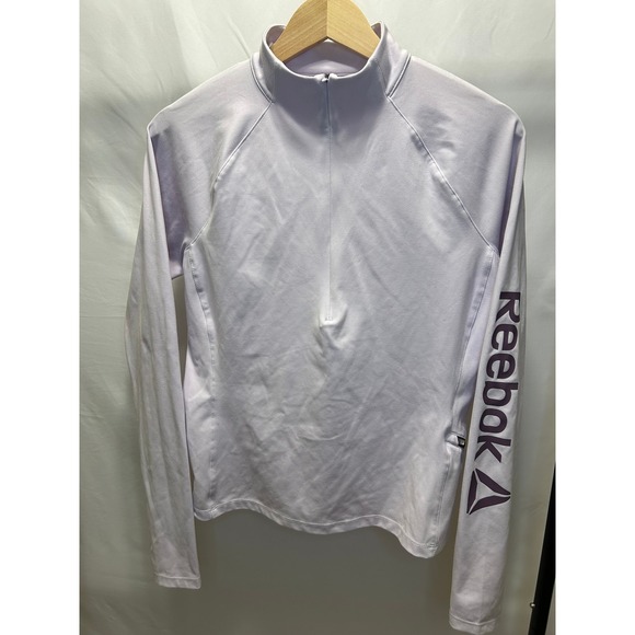 Reebok Tops - Reebok Quarter Zip Pullover Womens Medium Lavender Purple Excellent Thumbholes